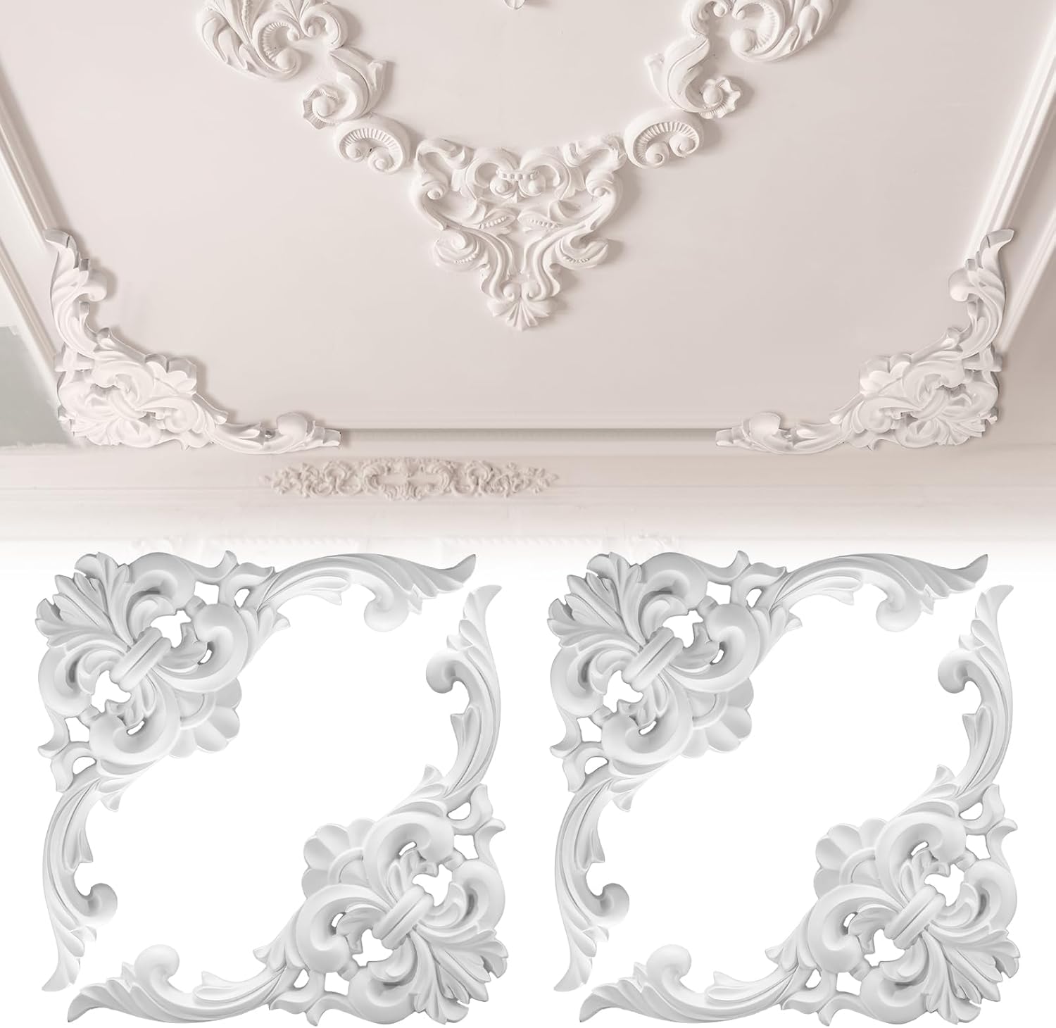 Flower Wall Panel - Kit de molduras de PU para