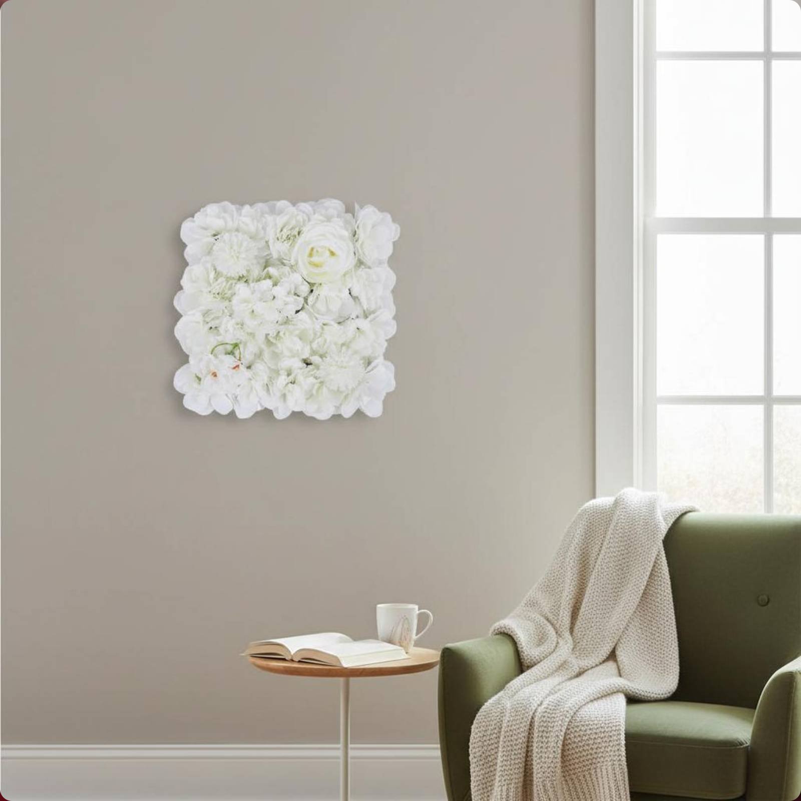 Flower Wall Panel - Panel de Pared de Flores Artificiales