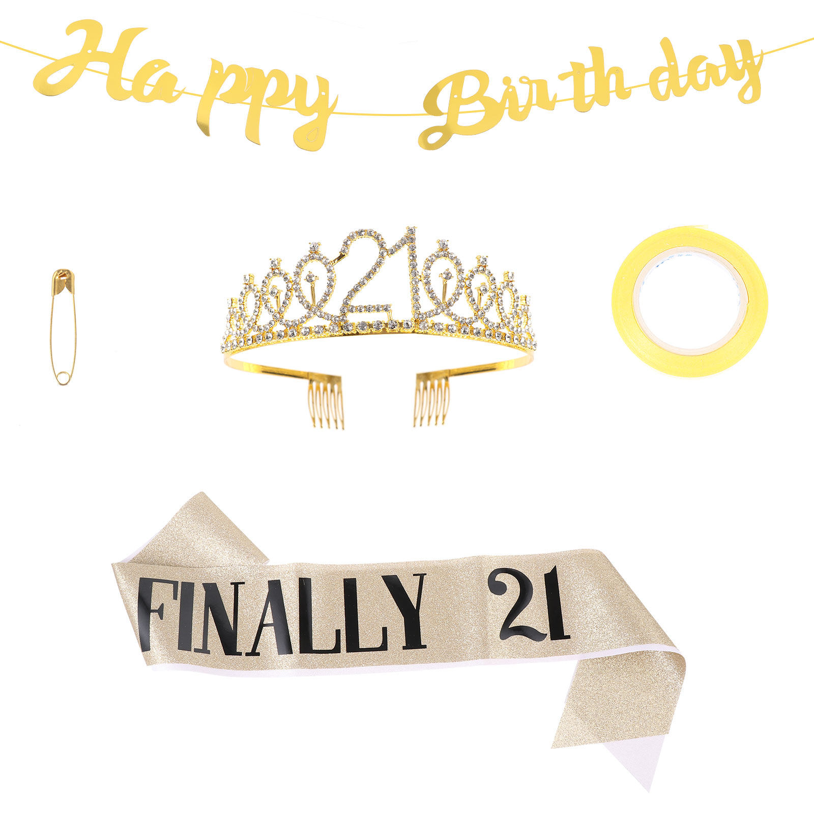 1 Set de Corona de Cumpleaños, - Birthday Sash Glitter reseña y precio