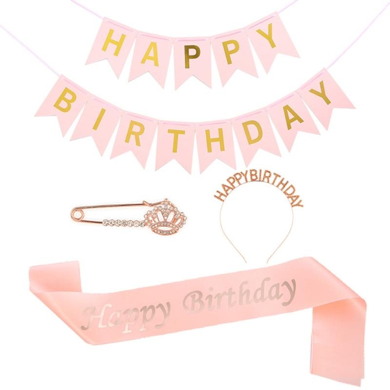 G92D 4 piezas decoraciones par - Birthday Sash Glitter reseña y precio
