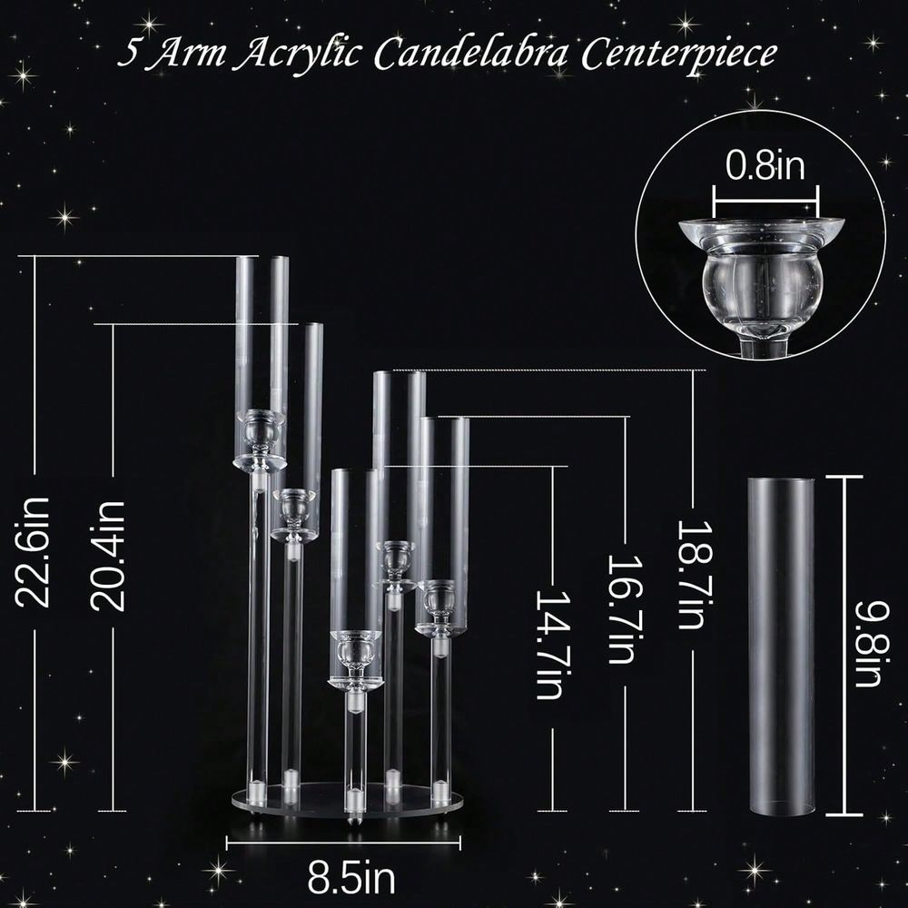 Candelabro de Acrílico de 5 Br - Centerpiece Stick reseña y precio