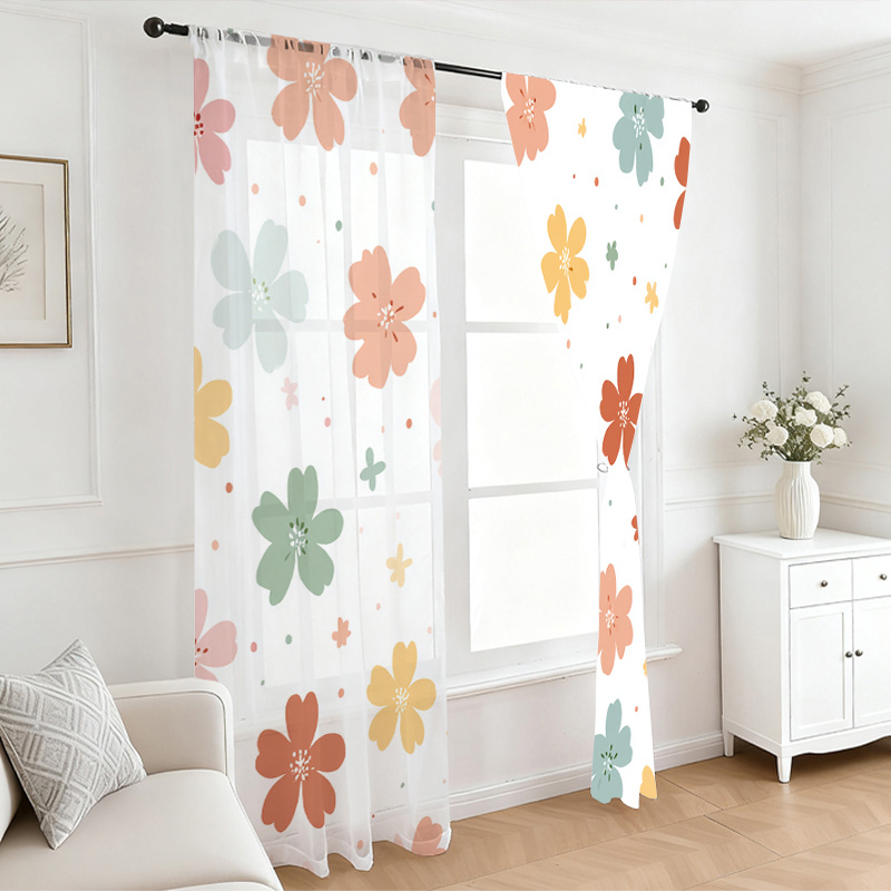 2 Cortinas Transparentes con E - Flower Wall Panel reseña y precio
