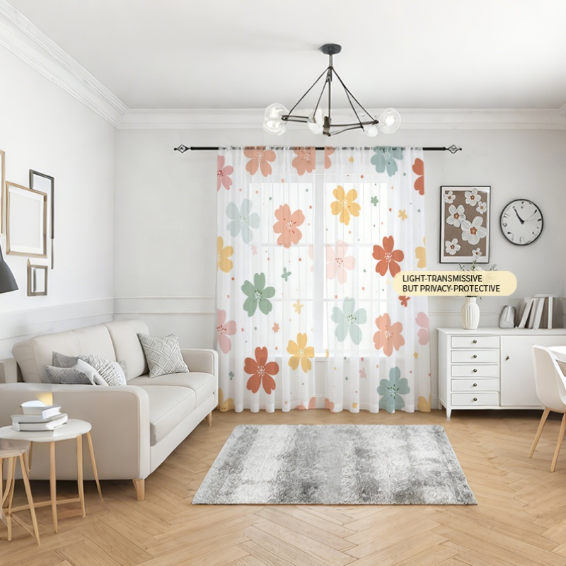 2 Cortinas Transparentes con E - Flower Wall Panel reseña y precio