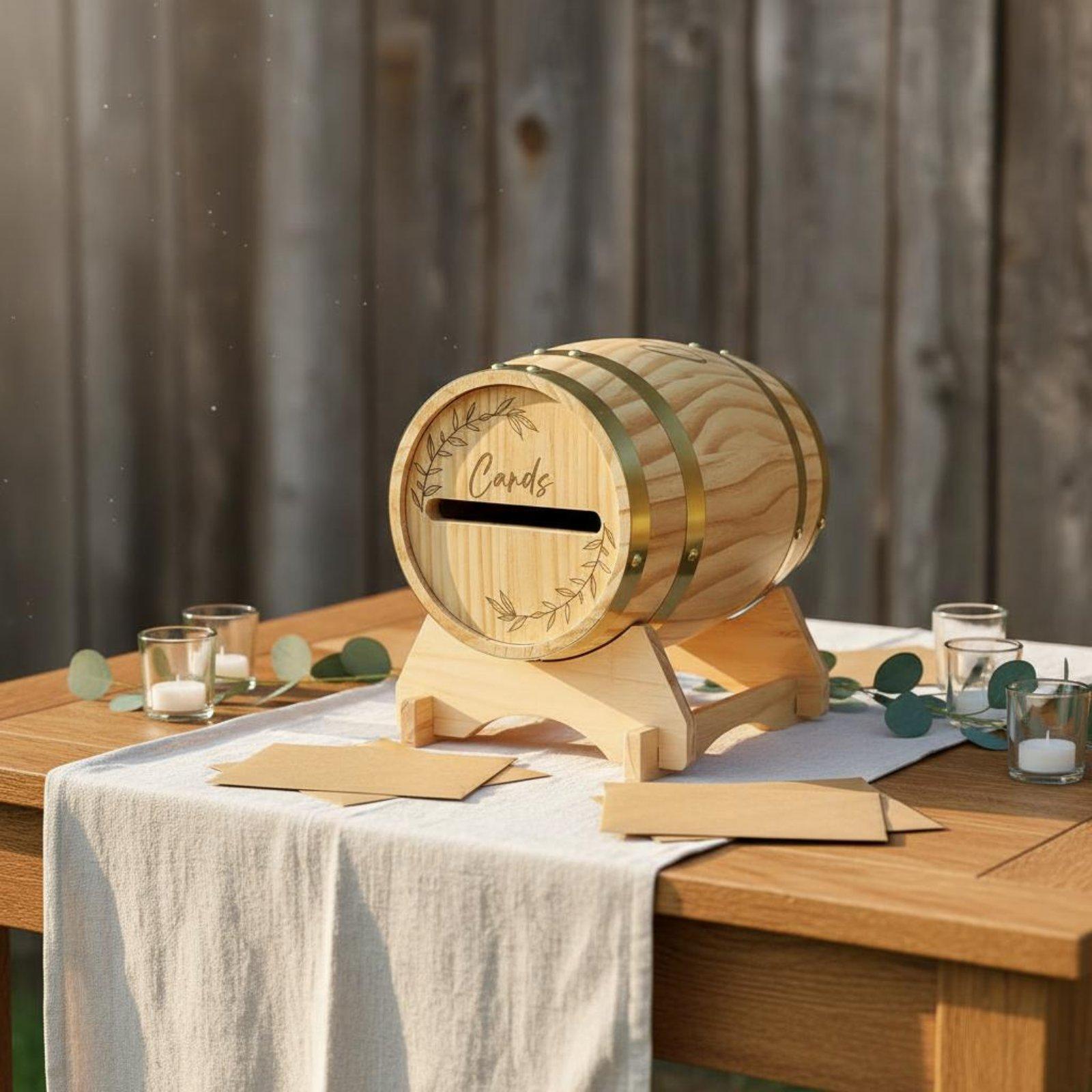 Caja de madera maciza rústica  - Event Party Box reseña y precio